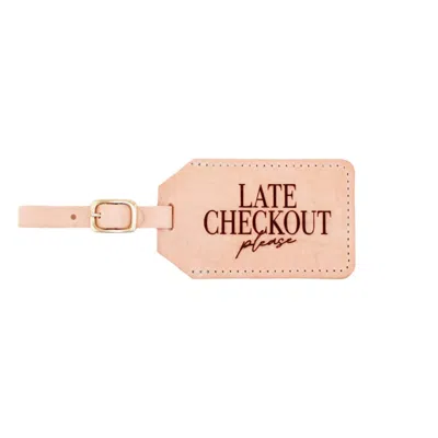 Freshwater Curated Goods Late Checkout Luggage Tag In Peach In Pink