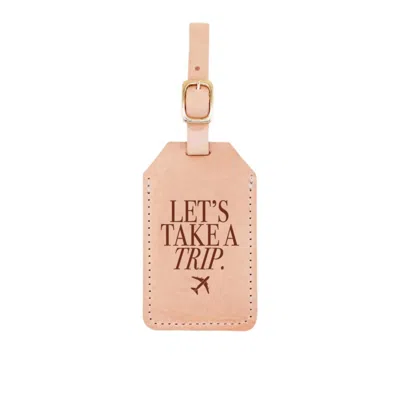Freshwater Curated Goods Let's Take A Trip Luggage Tag In Peach