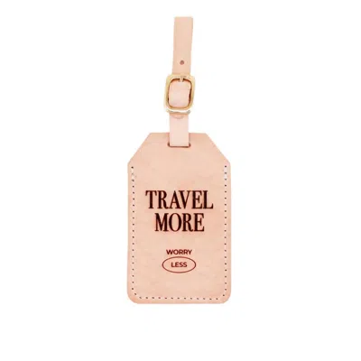 Freshwater Curated Goods Travel More Worry Less Luggage Tag In Peach