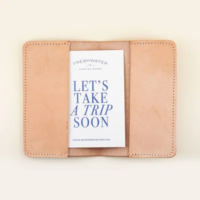 Freshwater Curated Goods Travel More Worry Less Passport Holder In Peach