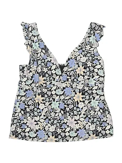Pre-owned Freshwater Swimsuit Top Blue Floral Pattern Swimwear
