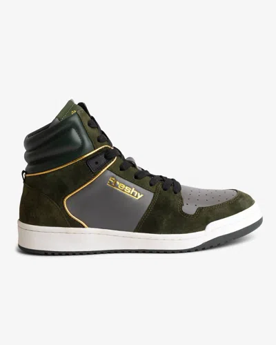 Freshy Men's Bounce High Top Sneaker In Olive/gray In Green