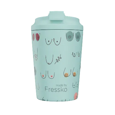 Fressko Blue , Camino Reusable Coffee Cup, Ceramic, Boobie Breezy