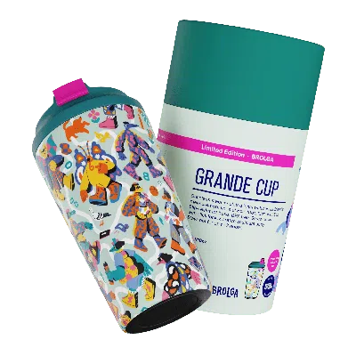 Fressko Grande 475ml/16oz Reusable Coffee Cup, Ceramic - Brolga In Brown