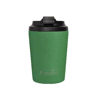 Fressko Green , Bino Reusable Coffee Cup, Stainless Steel, Clover
