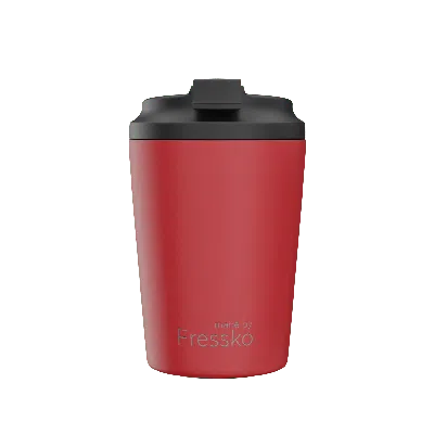 Fressko Red , Bino Reusable Coffee Cup, Stainless Steel, Chilli