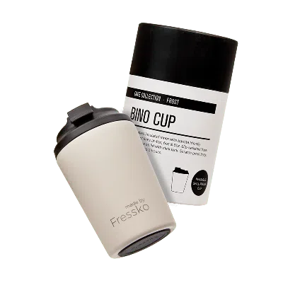 Fressko White , Bino Reusable Coffee Cup, Ceramic, Frost In Neutral