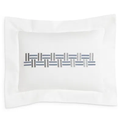 Frette Basketweave Embroidery Sham, Boudoir In White