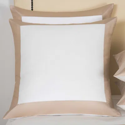 Frette Bold Euro Sham In Milk/savage Beige