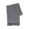 Frette Boucle Silk, Wool, Cashmere Fringed Throw Blanket, 51 X 74 - Exclusive In Light Grey