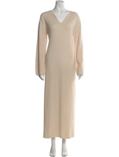 Pre-owned Frette Cashmere Long Dress In Neutral