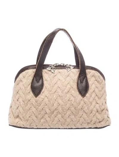 Pre-owned Frette Cashmere Top Handle Bag In Neutrals