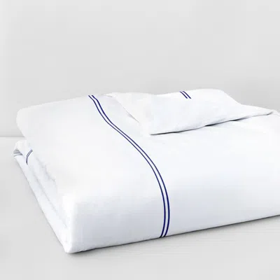Frette Classic Duvet Cover, King In White/navy