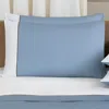 Frette Color Block Standard Sham In Milk/dusty Azure