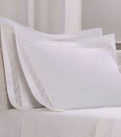 Frette Cotton Balance Lace Oxford Pillowcase In White
