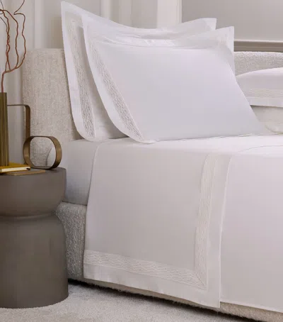 Frette Cotton Balance Lace Superking Flat Sheet Set In White