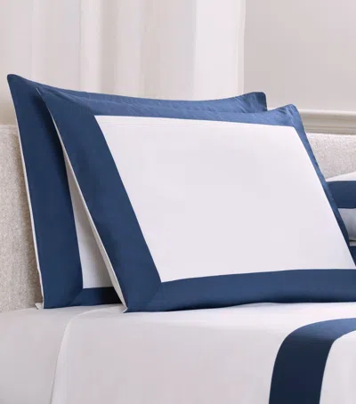 Frette Cotton Bold Pillowcase In Blue