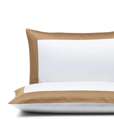 Frette Cotton Bold Pillowcase In Brown