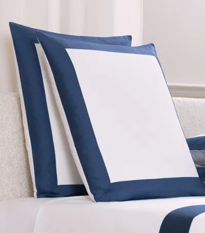 Frette Cotton Bold Square Pillowcase In Blue