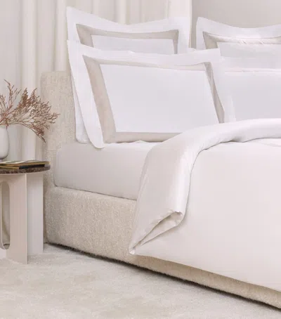 Frette Cotton Breeze Border Queen Duvet Cover In Gray