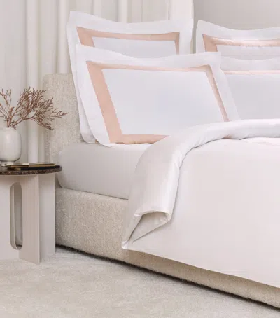 Frette Cotton Breeze Border Queen Duvet Cover In Pink