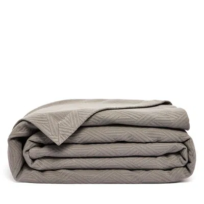 Frette Cotton Geometrics Bedspread, Queen - Exclusive In Gray