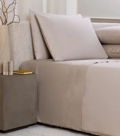 Frette Cotton Lush Ajour King Flat Sheet Set In Gray