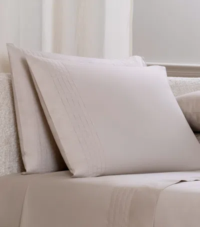 Frette Cotton Lush Ajour Standard Pillowcase Set In Gray