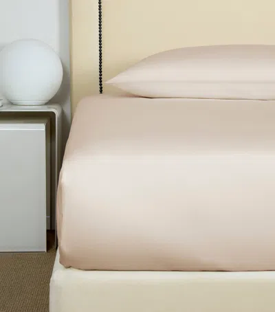 Frette Cotton Poplin Super King Flat Sheet In Pink