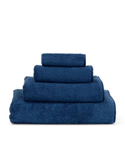 Frette Cotton Unito Wash Cloth In Blue