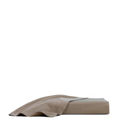 Frette Cotton-silk Oblique Jacquard King Duvet Cover In Brown