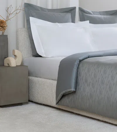 Frette Cotton-silk Stardust Jacquard King Duvet Cover In Gray