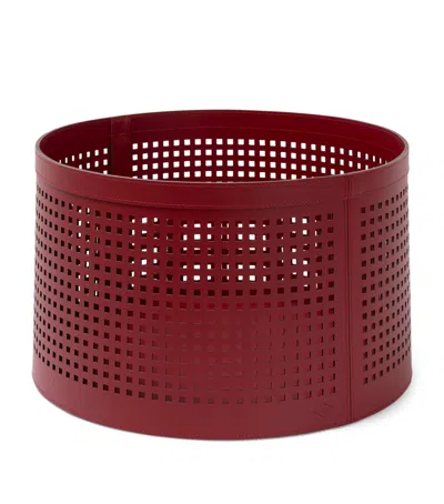 Frette Cubo Basket In Burgundy