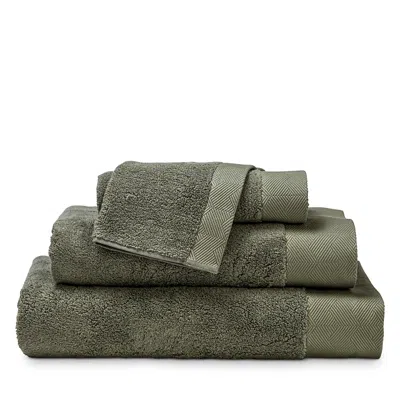 Frette Diamond Bordo Washcloth - Exclusive In Sage Green