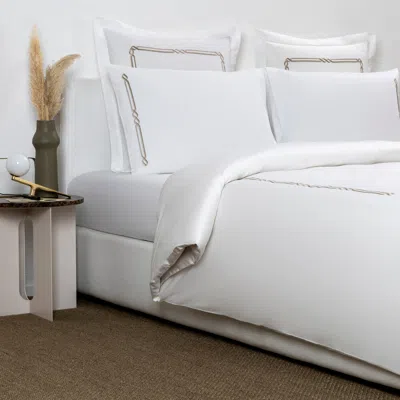 Frette Frame Embroidery Duvet Cover In White