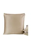 Frette Herringbone Zip Cushion In Brown