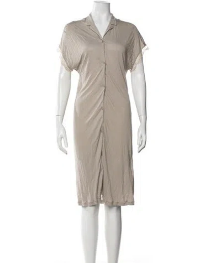 Pre-owned Frette Lace Trim Embellishment Nightgown In Neutral