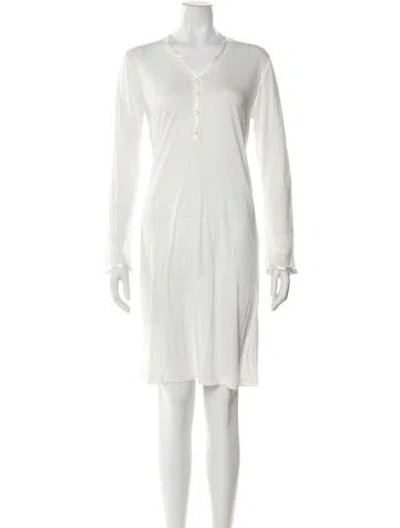 Pre-owned Frette Lace Trim Embellishment Nightgown W/ Tags In White