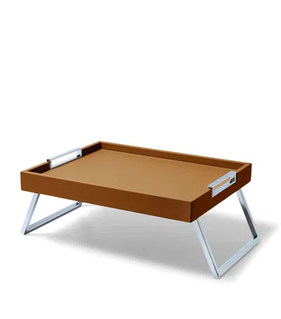 Frette Leather Otello Bed Tray In Brown