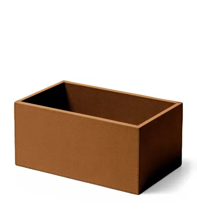 Frette Leather Otello Storage Box In Brown