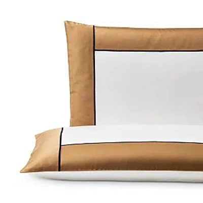 Frette Linear King Sham, Pair In Milk/teak