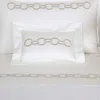 Frette Links Embroidery Boudoir Sham In Savage Beige/scoglio