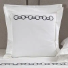 Frette Links Embroidery Cotton Euro Sham In Storm Grey