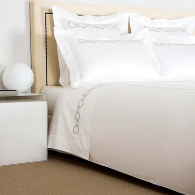 Frette Links Embroidery Cotton Sheet Set, California King In Neutral