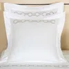 Frette Links Embroidery Euro Sham In Savage Beige/scoglio