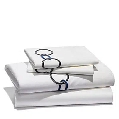 Frette Links Embroidery Sheet Set, Queen In Storm Grey