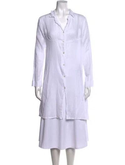Pre-owned Frette Long Sleeve Button-up Top In White