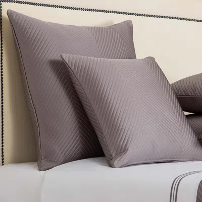 Frette Lux Herringbone Decorative Pillow, 20 X 20 In Grey