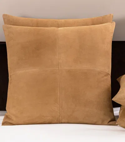 Frette Luxury Suede Cushion Cover In Brown