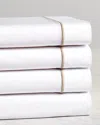 Frette One Bourdon Khaki Line Sheet Set In White